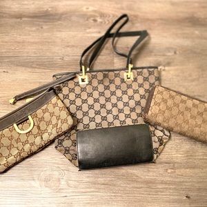 Gucci purse & 2 two wallets set damaged condition